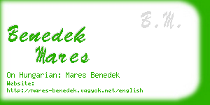 benedek mares business card